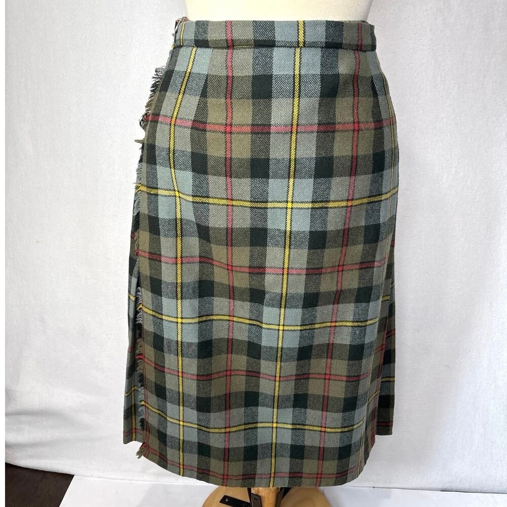 VTG Craig Ancient Style Tartan Plaid Pleated Wrap Kilt Skirt Scottish Wool